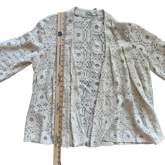 Anthropologie Solitaire Ravi Khosla Cotton Crochet Lace Open Jacket size L - Picture 10 of 12